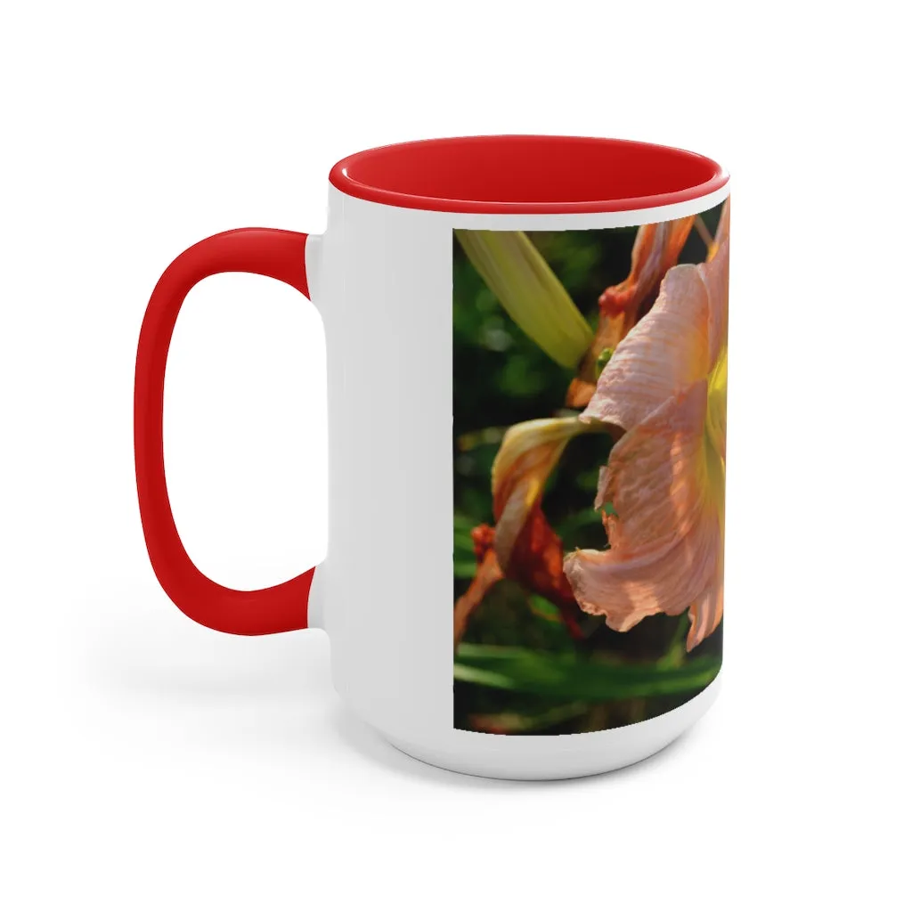 Peach and Yellow Flower Accent Mug