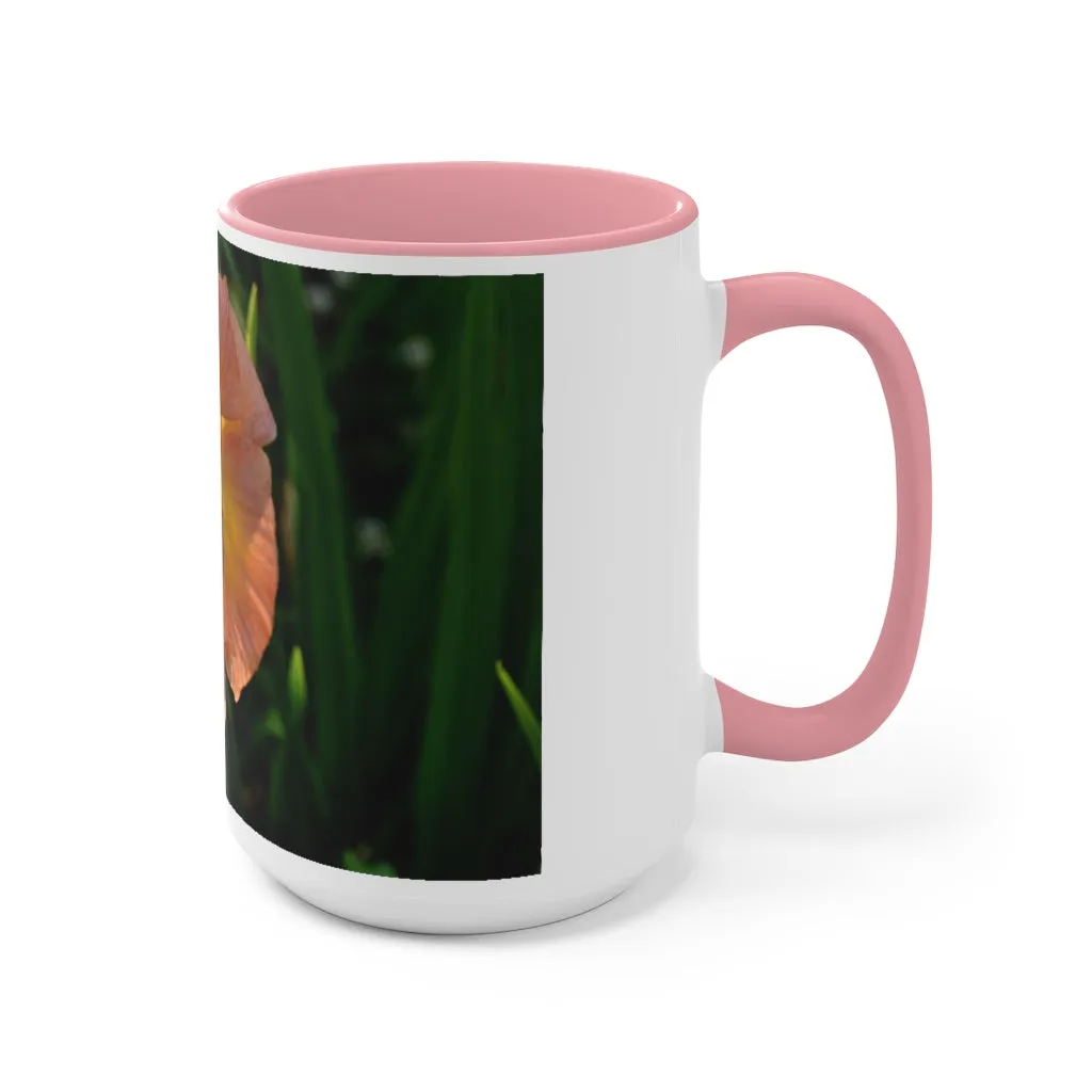 Peach and Yellow Flower Accent Mug