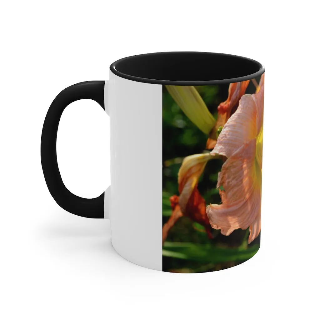 Peach and Yellow Flower Accent Mug