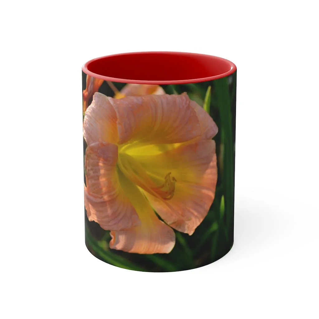 Peach and Yellow Flower Accent Mug