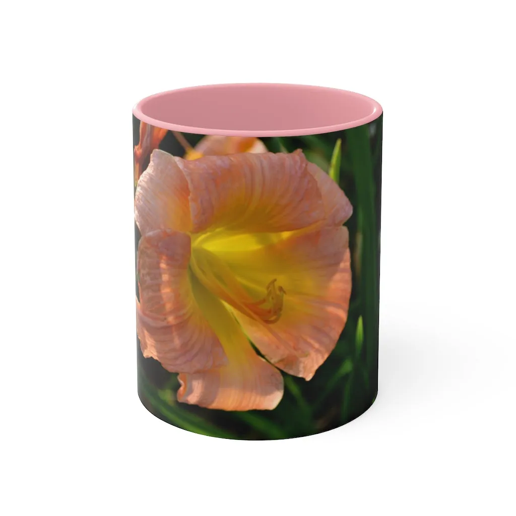 Peach and Yellow Flower Accent Mug