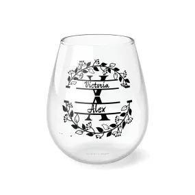 Personalized 2 Name Wine Glass for couple,custom wedding gift,custom name gift for couple,custom engagement gift,custom anniversary gift