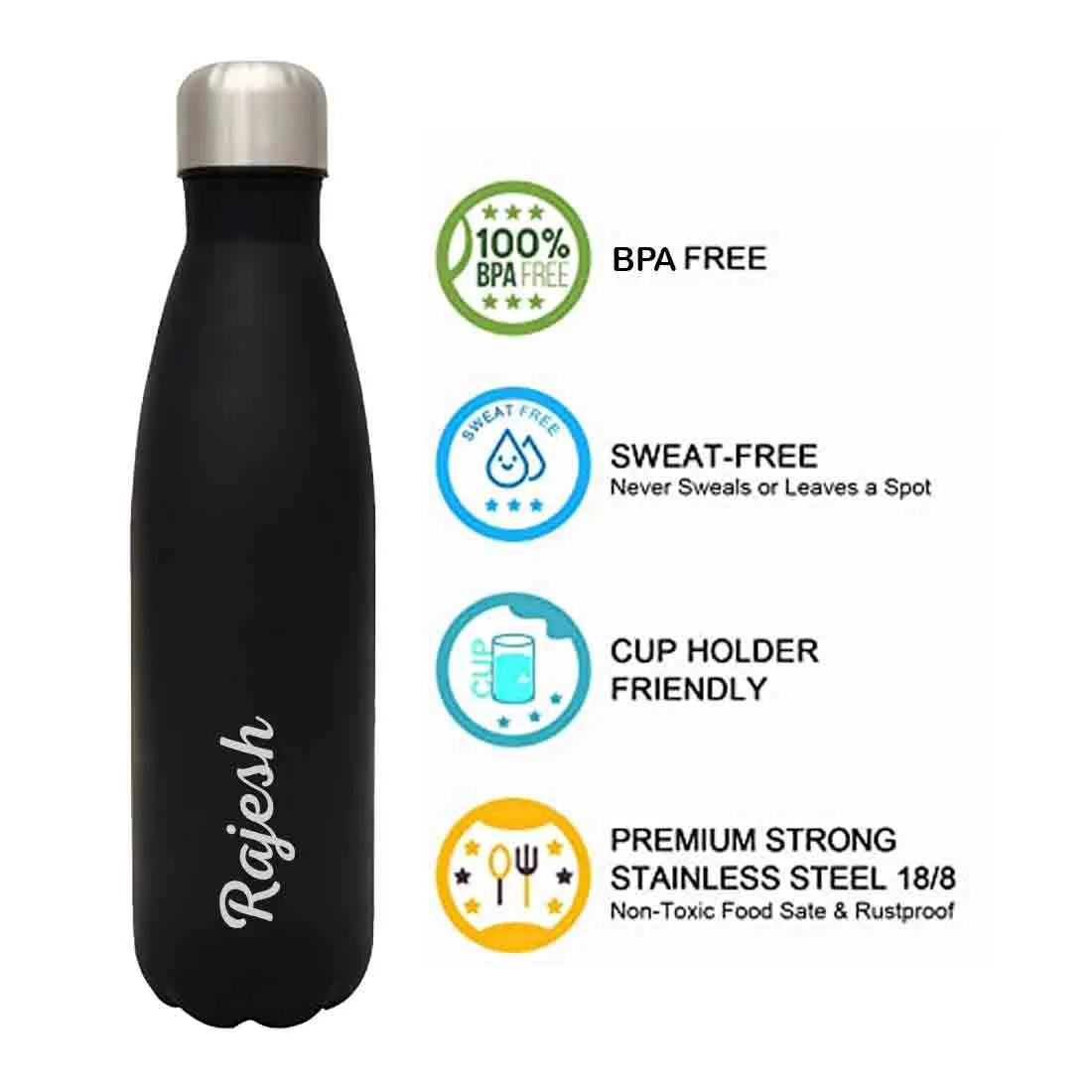 Personalized Water Bottle Insulated Stainless Steel Hot & Cold Cola Thermos - Add Name