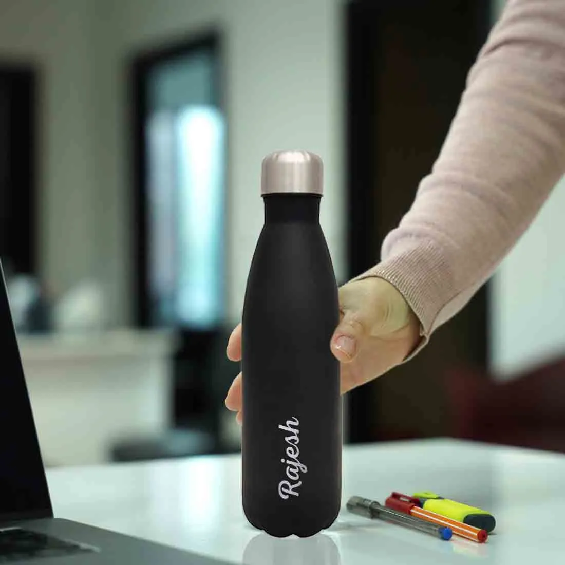 Personalized Water Bottle Insulated Stainless Steel Hot & Cold Cola Thermos - Add Name