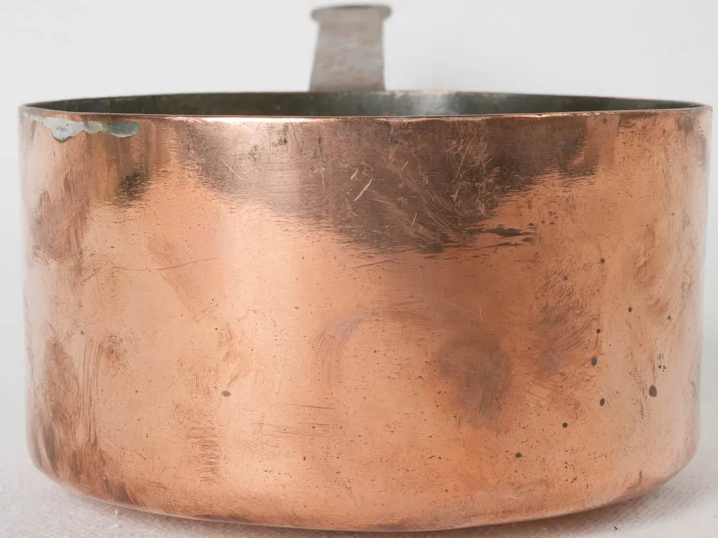 Petit 19th-century French copper saucepan w/ wrought iron handle