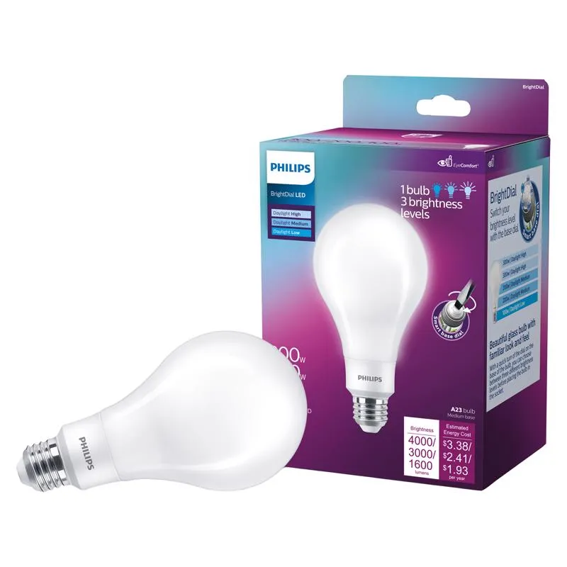 Philips A23 E26 (Medium) LED Bulb Daylight 300 Watt Equivalence 1 pk