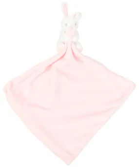 Pink Rabbit - Baby animal comforter with rattle