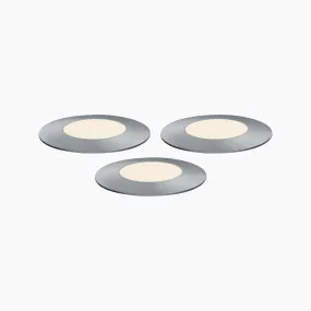 Plug & Shine Outdoor Mini Recessed Floor Spotlight Expansion Set in Silver