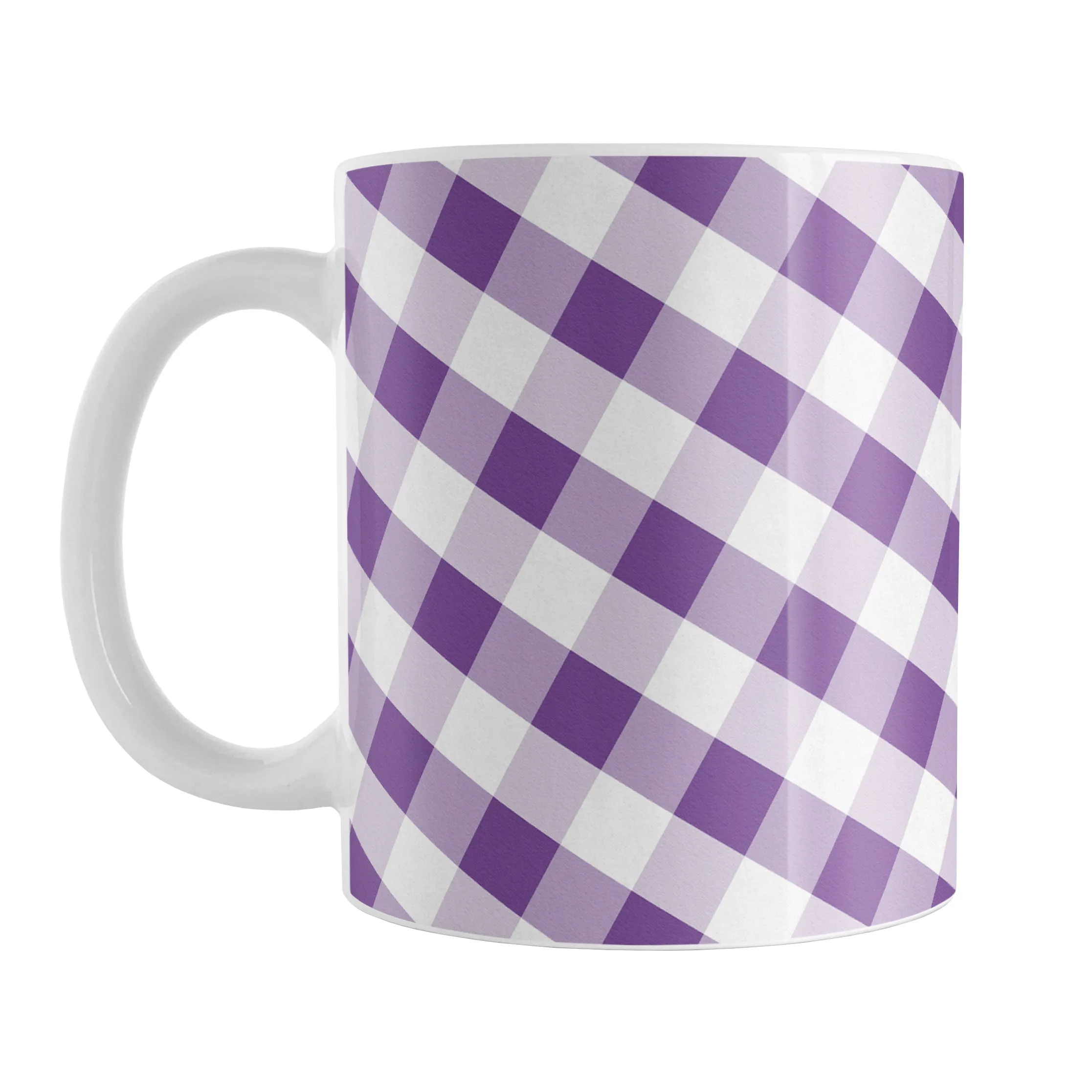 Purple Gingham Mug