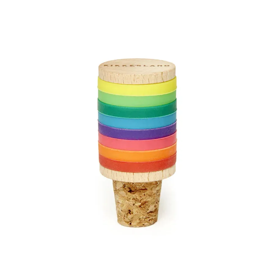 Rainbow Wine Rings & Stopper