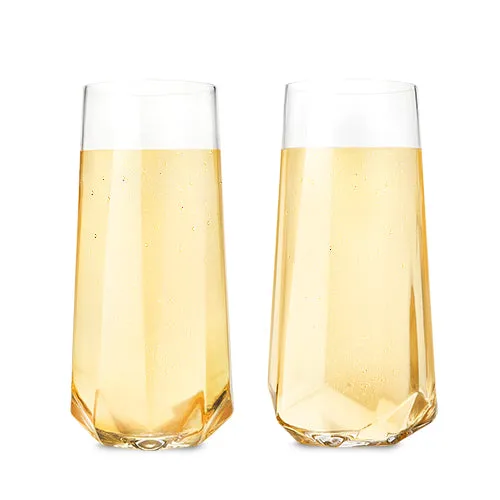 Raye™ Faceted Crystal Champagne Glass (Set of 2) by Viski