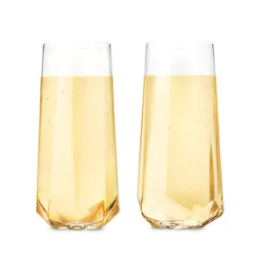 Raye™ Faceted Crystal Champagne Glass (Set of 2) by Viski