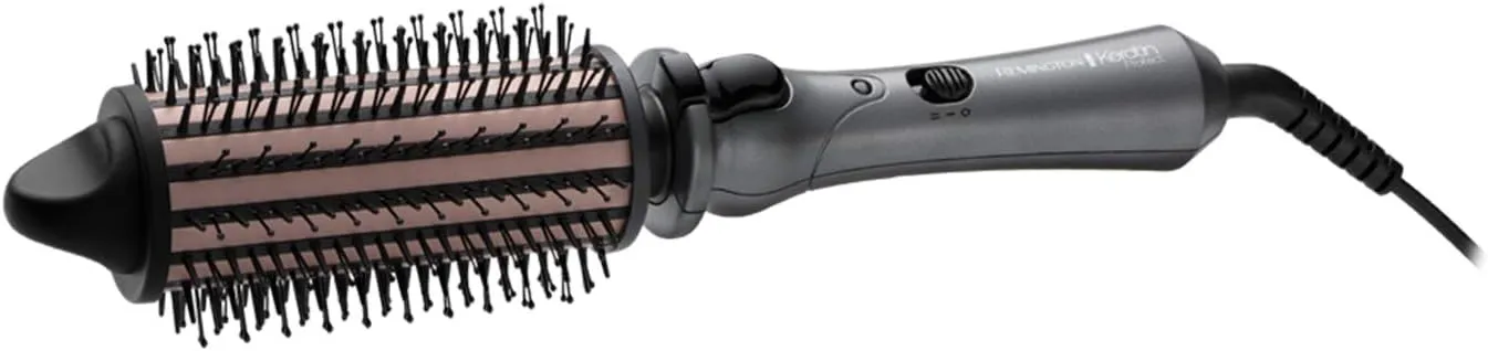 Remington Keratin Protect Heated Hair Brush - 45mm Mixed Bristles, Keratin & Almond Oil Infused, 120°C-180°C, Volume & Curls - CB65A458