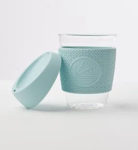 Reusable Glass Coffee Cup - 340ml - Sea Breeze