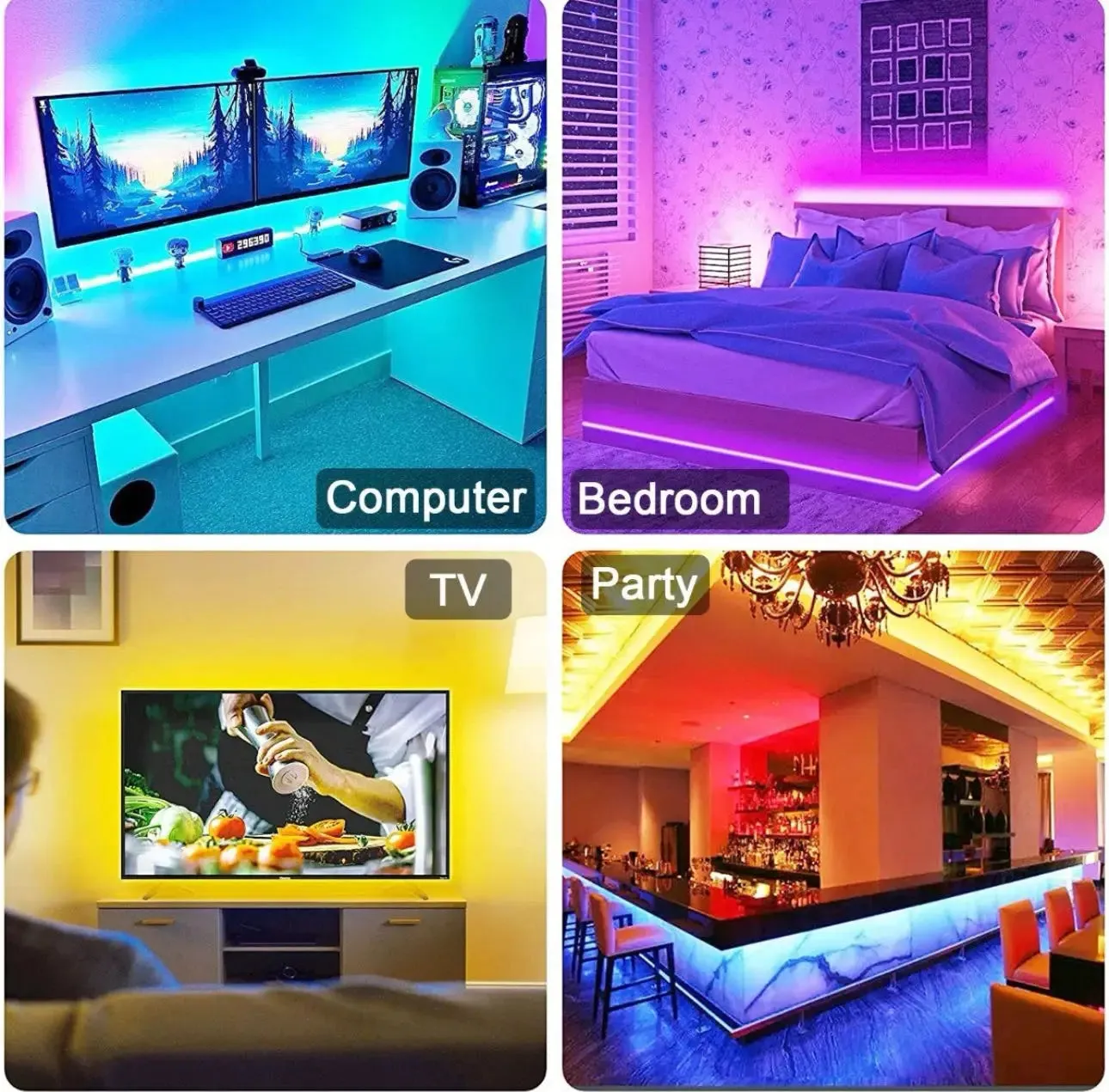 RGB LED Strip with Bluetooth Controller - Color Changing Light Tape