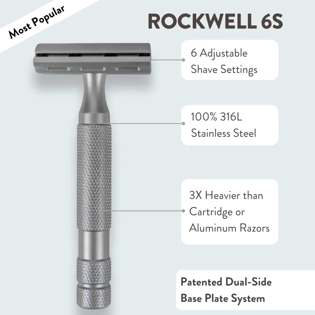 Rockwell 6S Matte Stainless Steel Adjustable Razor