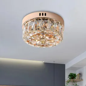 Rose Gold Mini LED Flush Ceiling Light - Beveled Crystal Round Flush Mount Lamp, 8"/10" Width"

or

"Rose Gold Mini LED Flush Ceiling Light - Beveled Crystal Round Lamp, 8"/10" Width