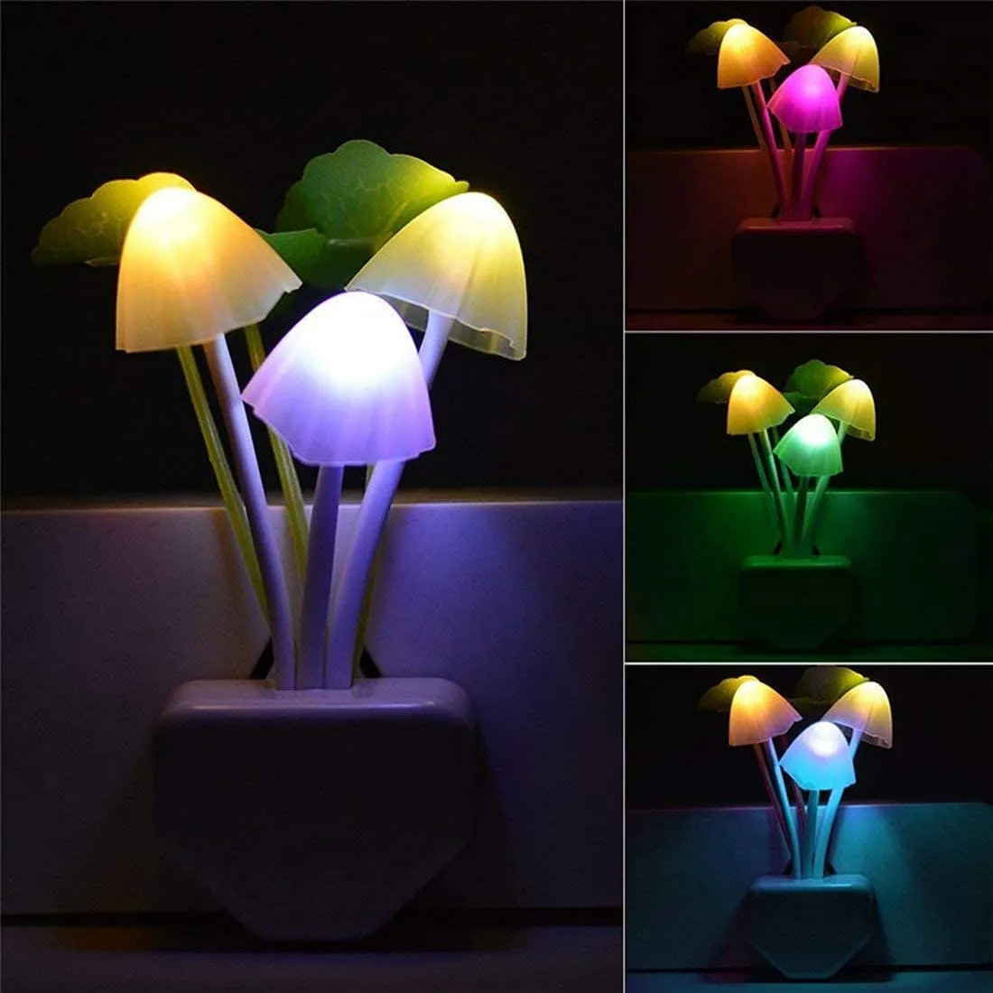 Sensor Led Mushroom Night Light Wall Lamp Home Decor Bedroom Light