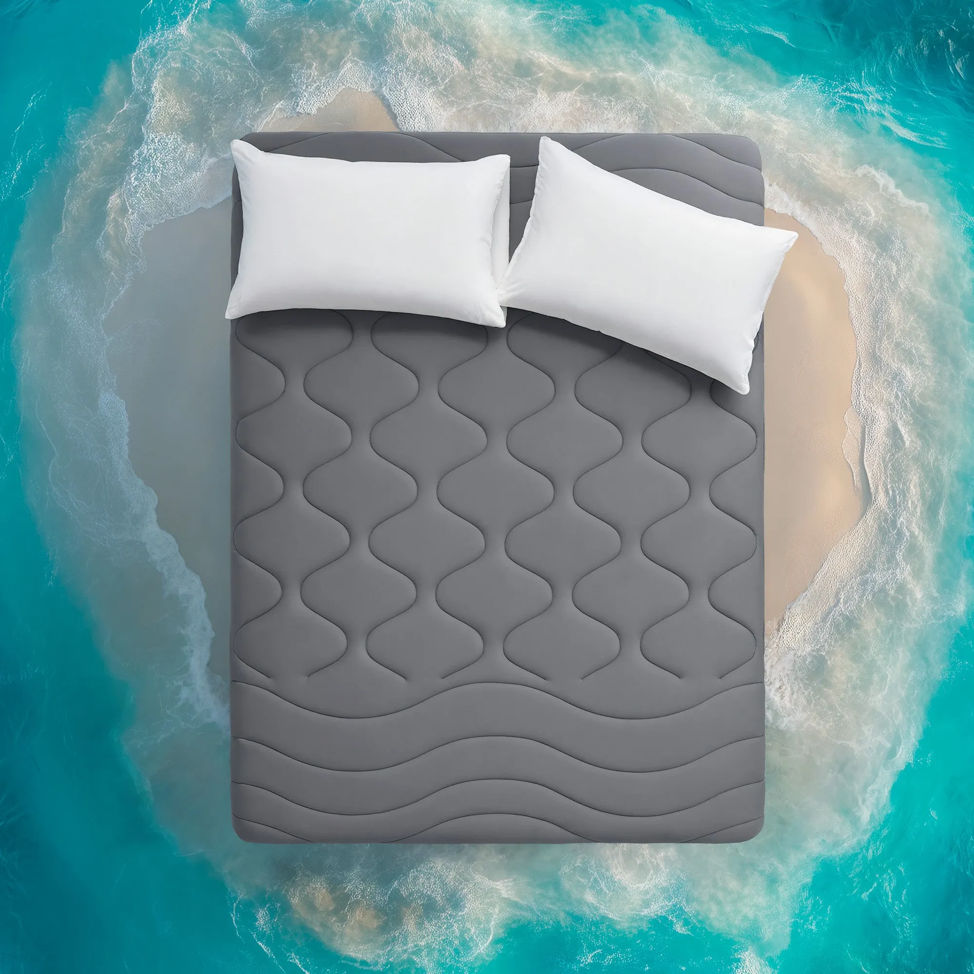 Sleep Zone Cooling Mattress Pad, Support Mattress Topper, Breathable and Soft Mattress Protector, Deep Pocket Bed Cover, Machine Washable