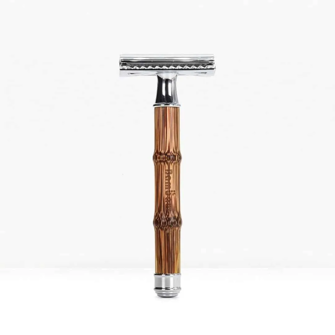 Slim Bamboo Safety Razor - Silver