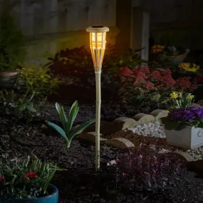 Smart Solar Flaming Bamboo Tiki Torch