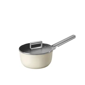 Smeg Non Stick Saucepan with Lid 20cm - 2.7 litre Cream