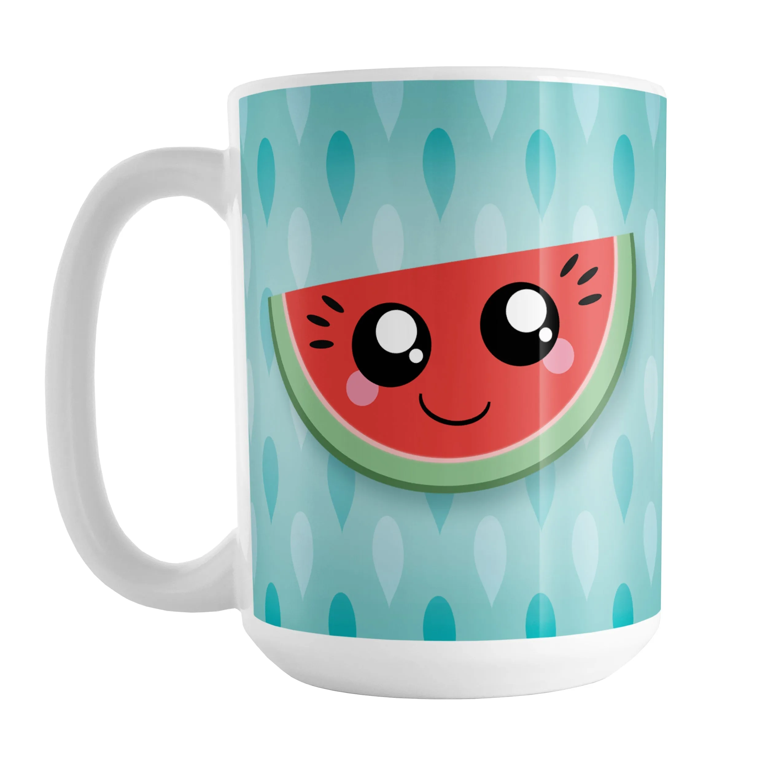 Smiling Watermelon Slice Turquoise Mug