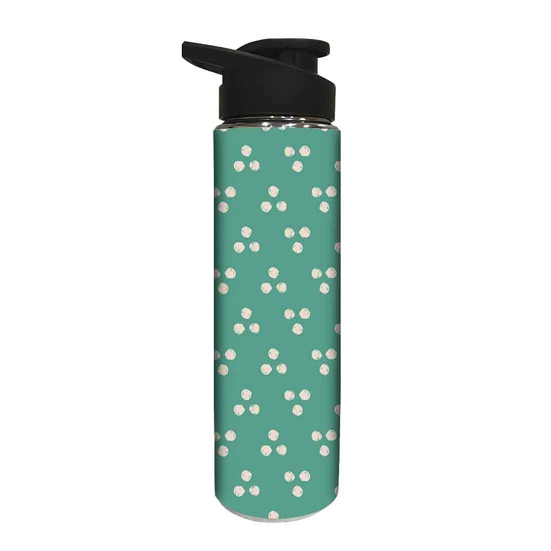 Stainless Steel Little Water Bottles Sipper for Girls - White Dots