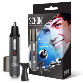 Stainless Steel Rechargeable 3-In-1 Eyebrow, Ear, Facial, & Nose Hair Trimmer