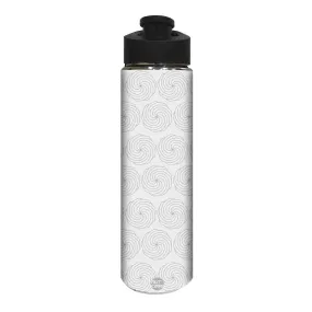 Stainless Steel Sipper Bottle -  Grey Designer Flower Pattern