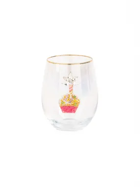 Stemless Wine Glass | Beaded Cupcake