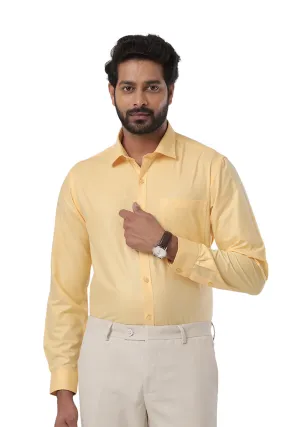 Super Soft -Light Yellow Formal Shirts for Men | Ariser