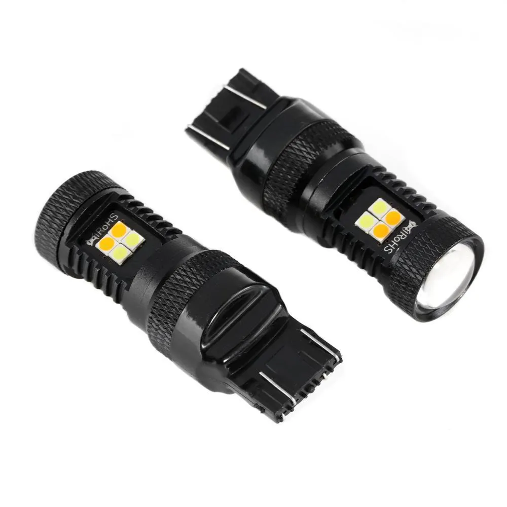 T20 7443 7440 LED Front Turn Signal & DRL Light Bulbs 300% High Brightness Dual Color Switchback White & Amber | 2 Bulbs