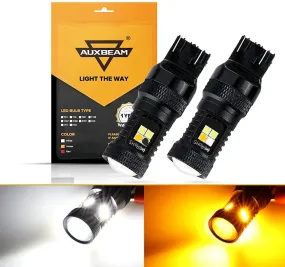 T20 7443 7440 LED Front Turn Signal & DRL Light Bulbs 300% High Brightness Dual Color Switchback White & Amber | 2 Bulbs