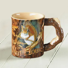 This Place is a Nut House - Squirrel - Sculpted Mug