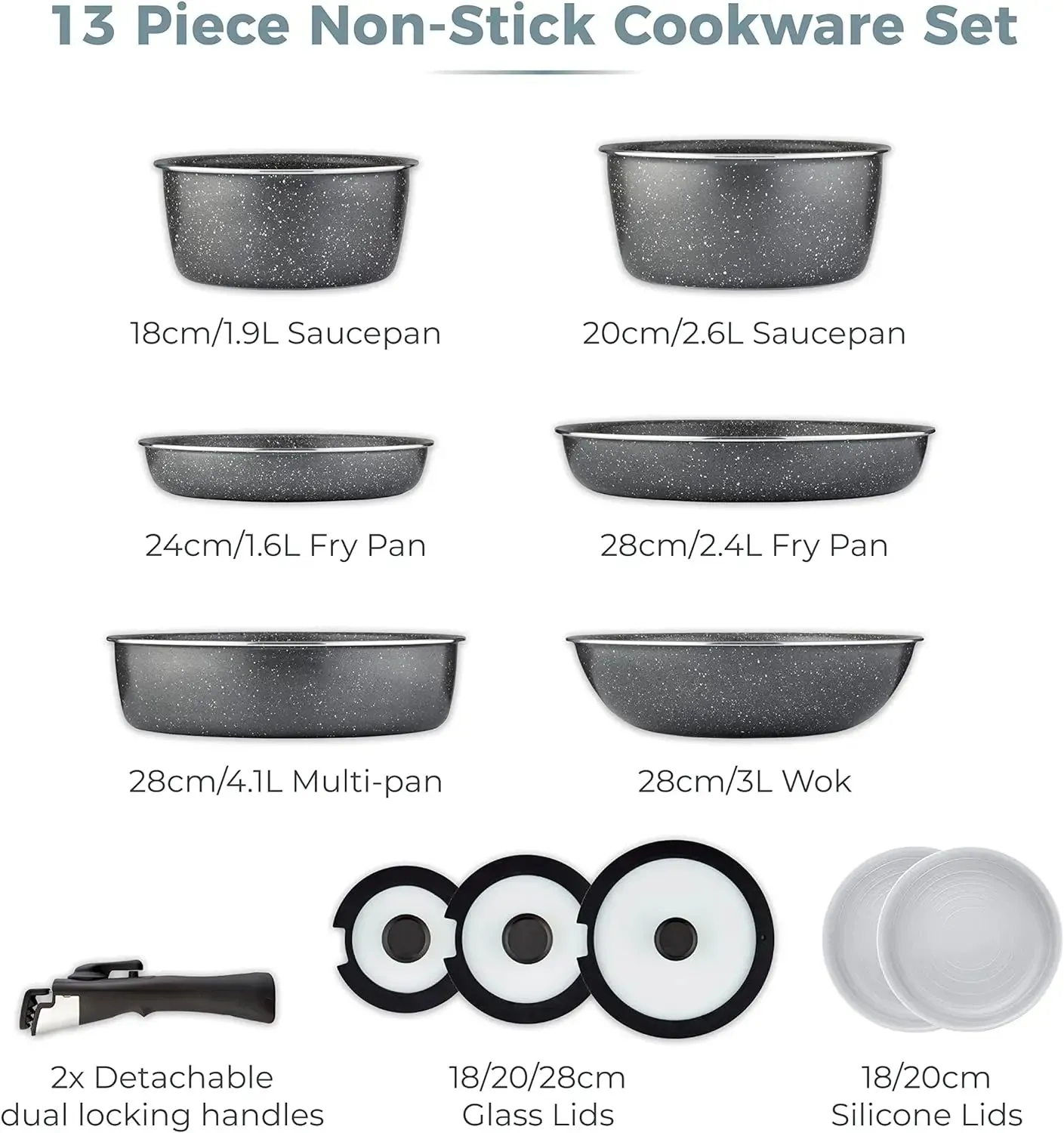 Tower Freedom Cerastone 13 Piece Cookware Set