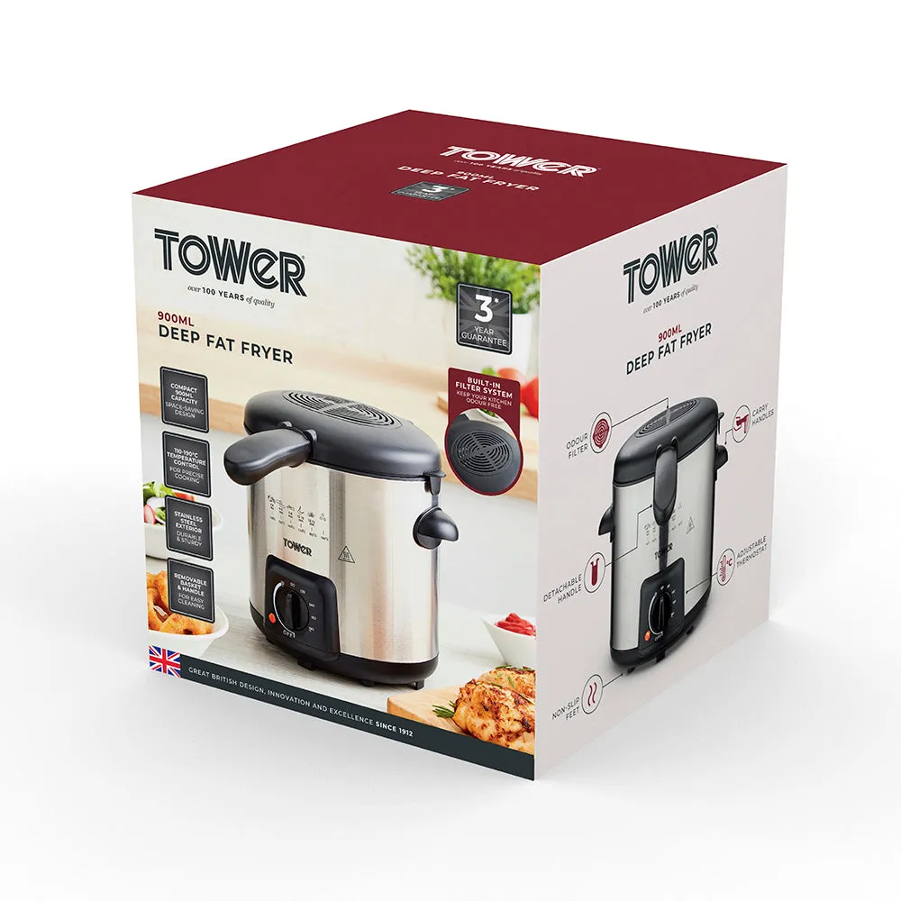 Tower Stainless Steel Deep Fryer 0.9Litre