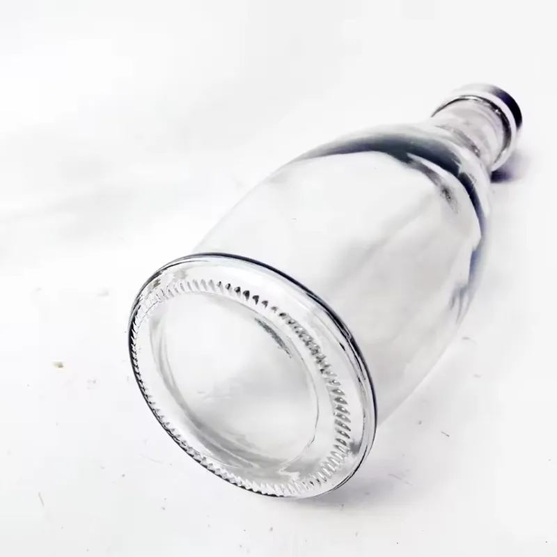 Transparent Glass Water Bottle With Metal Airtight Lid 1966-25