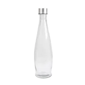 Transparent Glass Water Bottle With Metal Airtight Lid 1966-25