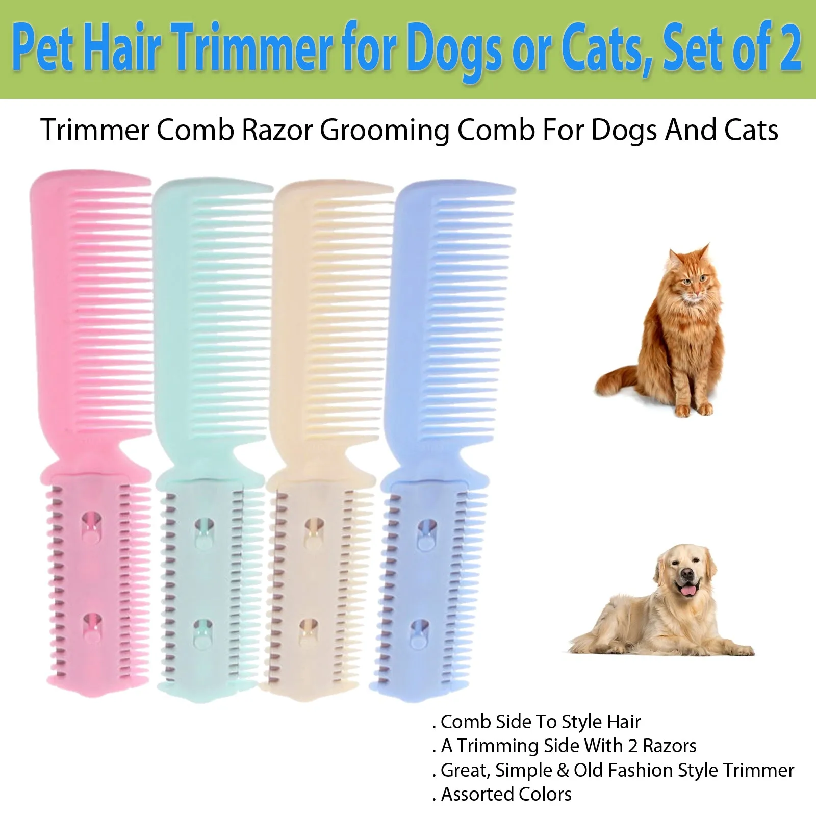 Two Pack Pet Hair Trimmers for Dogs and Cats - Grooming Made Easy