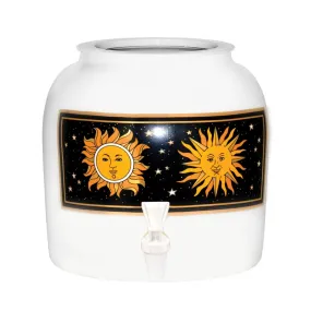 Two Suns Porcelain Water Crock