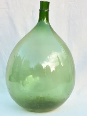 Very large early 20th Century Italian demijohn bottle - green 26¾"