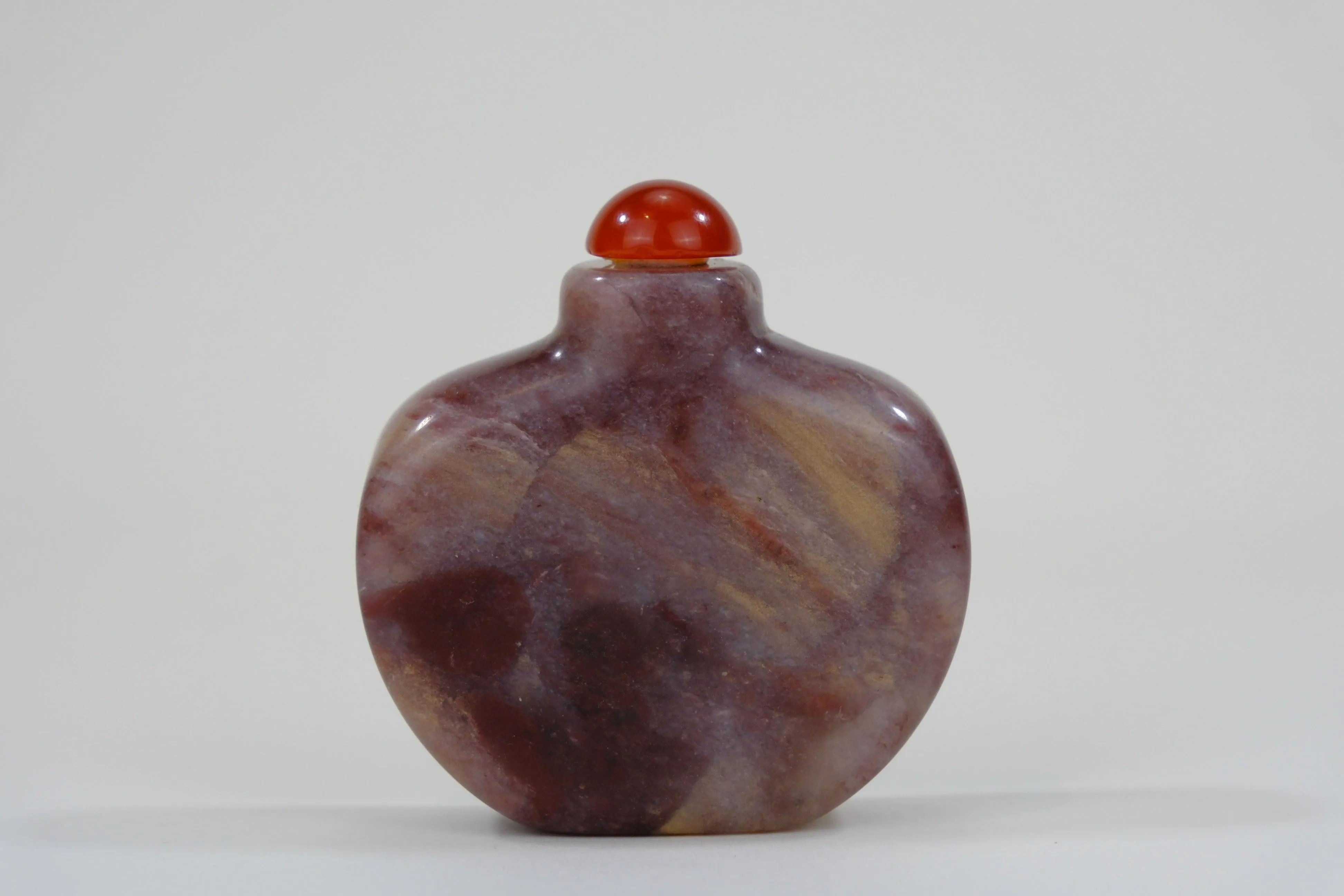 Vintage Chinese Natural Purple Stone Snuff Bottle w/ Stopper 2.5"