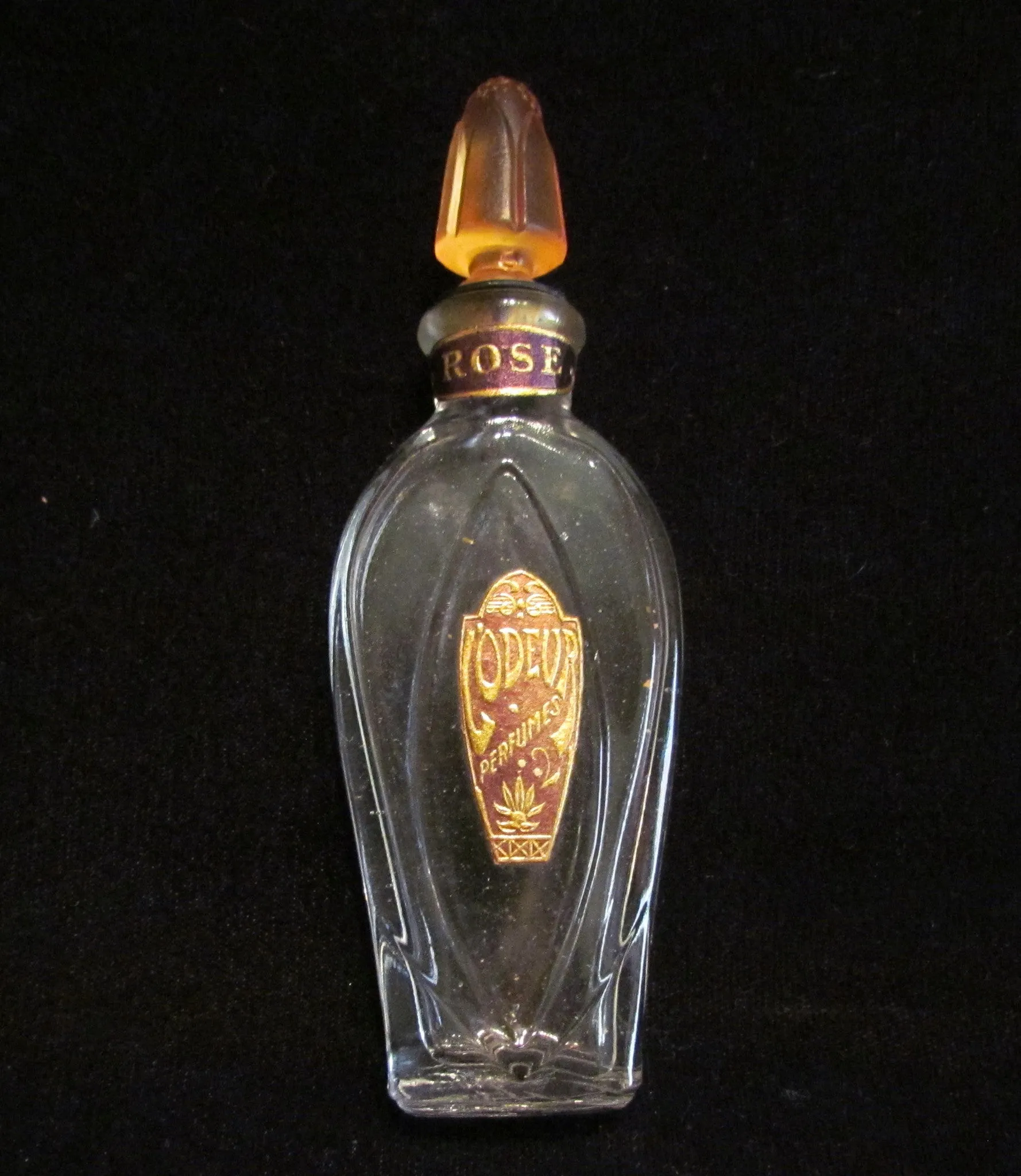 Vintage Perfume Bottle 1920s Rose L'Odeur Perfumes Bottle Art Deco In Original Box Excellent Condition