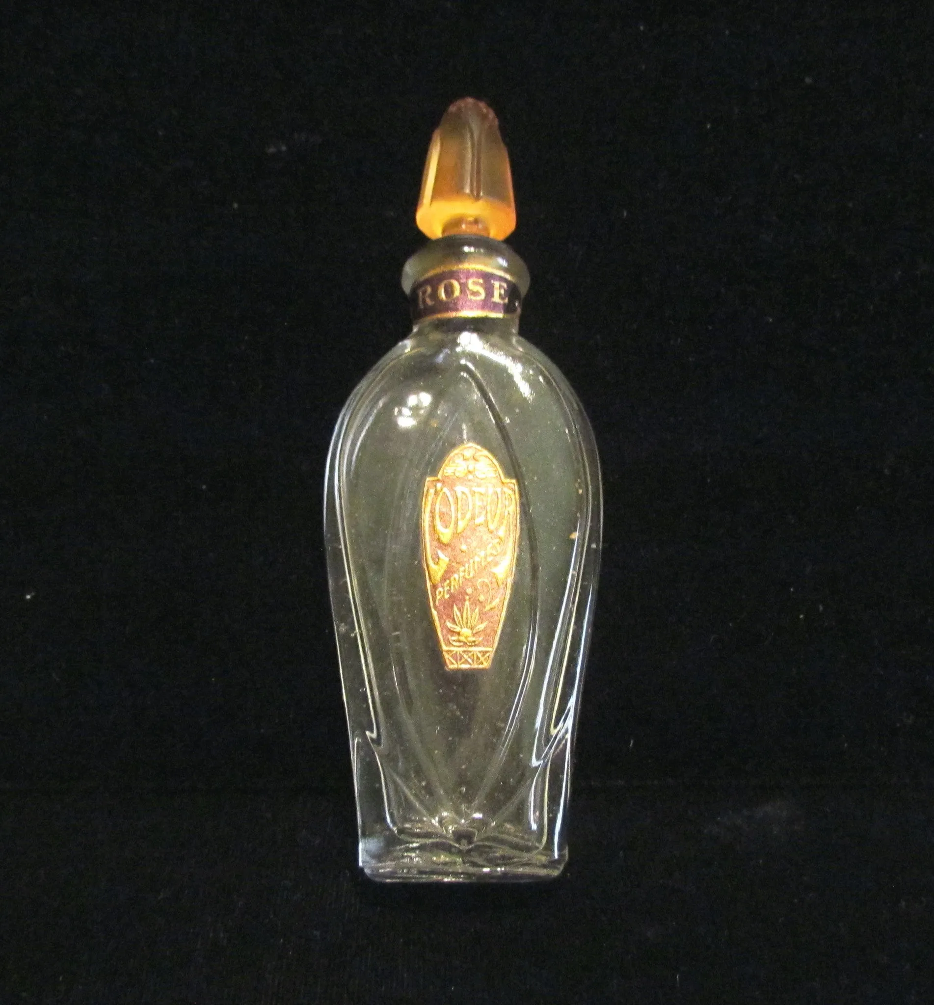 Vintage Perfume Bottle 1920s Rose L'Odeur Perfumes Bottle Art Deco In Original Box Excellent Condition