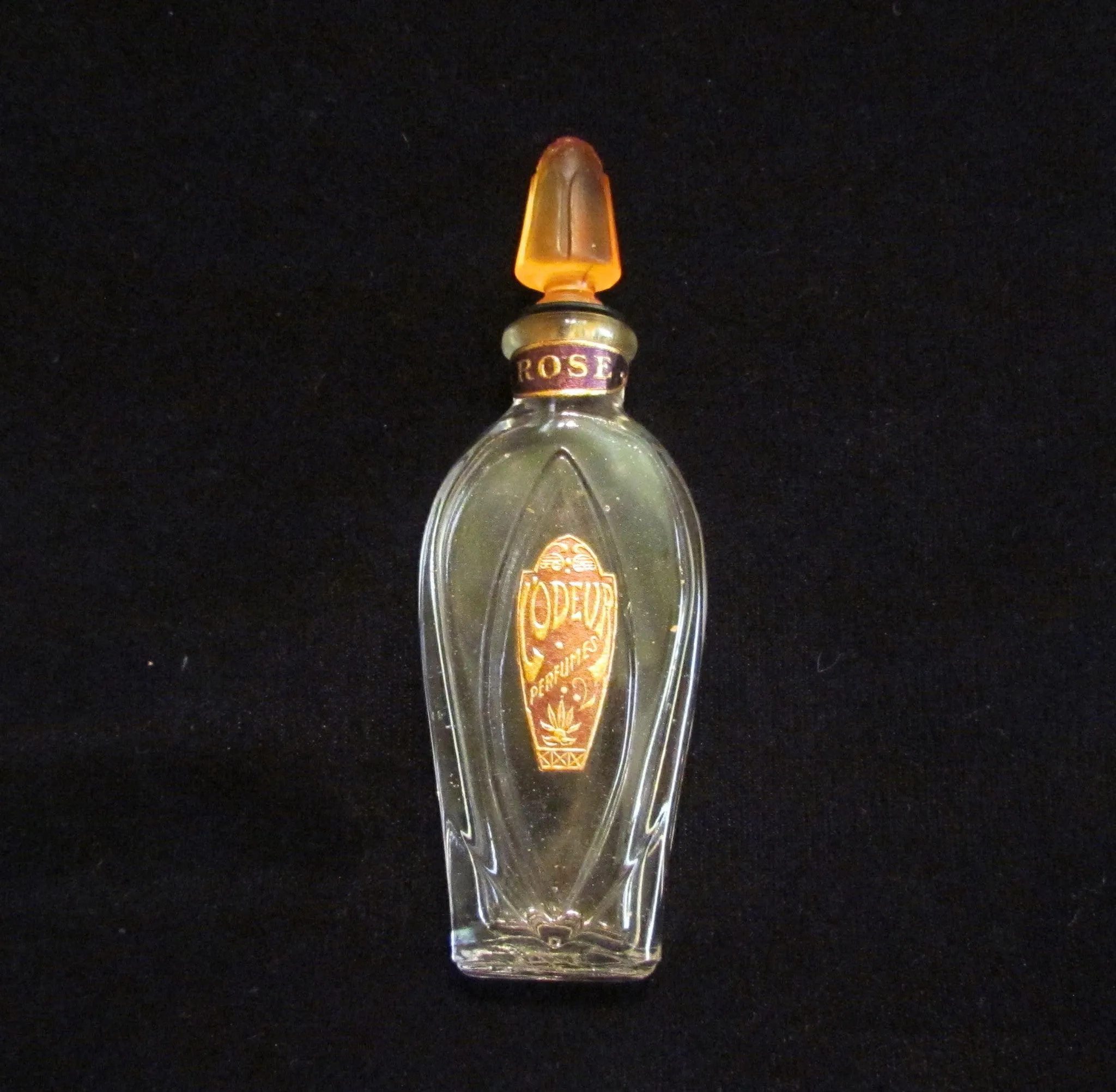 Vintage Perfume Bottle 1920s Rose L'Odeur Perfumes Bottle Art Deco In Original Box Excellent Condition