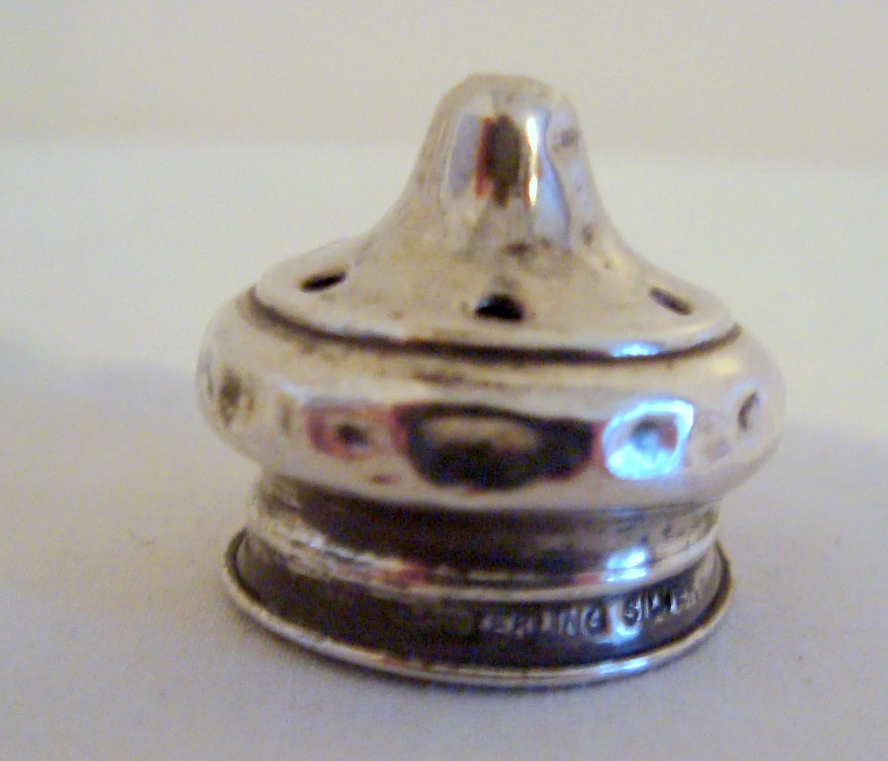 Vintage Sterling Silver Cut Glass Pepper Pot Shaker