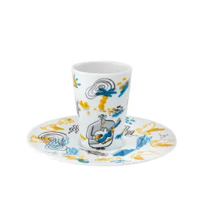 Vista Alegre Escape Goat Coffee Cup with Saucer XXIV - Set of 2