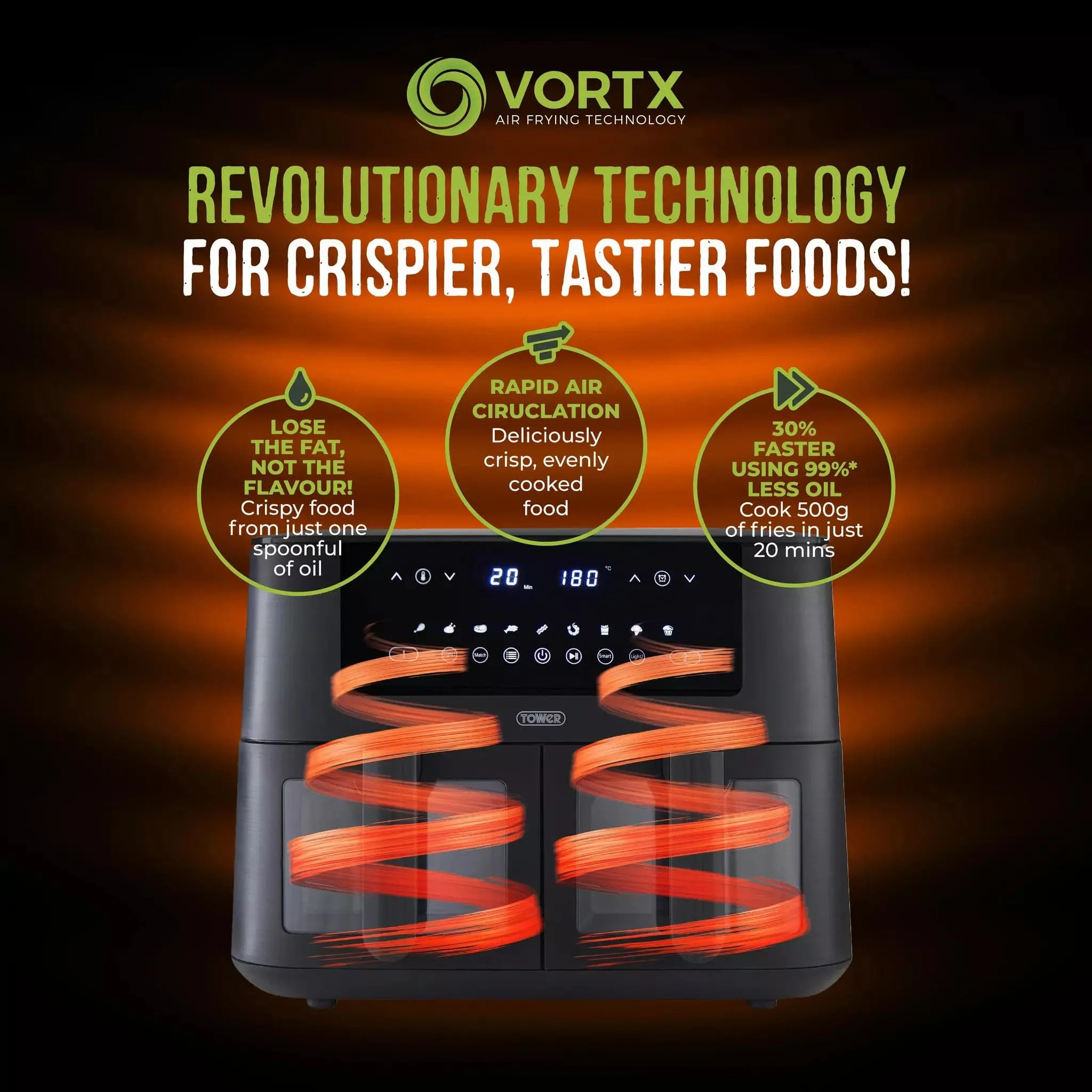 Vortx Vizion 8 Litre Digital Dual Basket Air Fryer