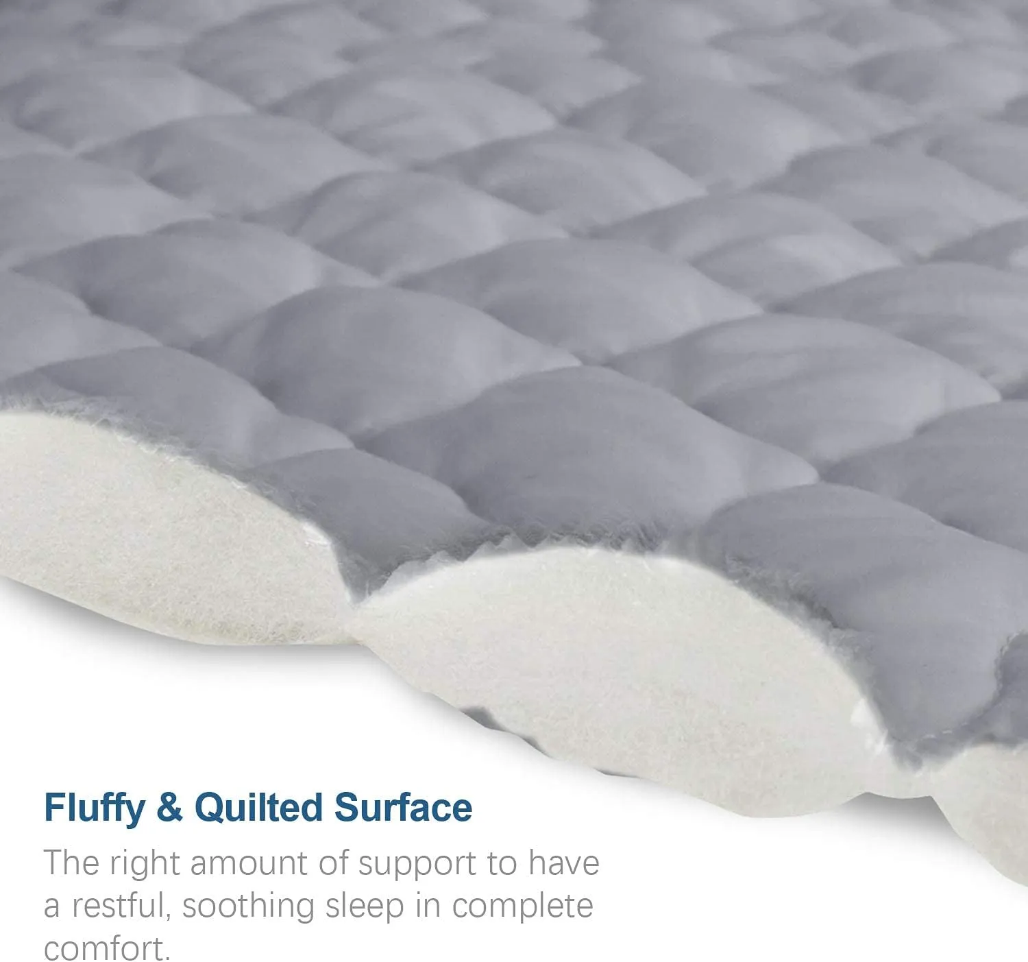 Waterproof Mattress Protector Quilted, Breathable & Noiseless Mattress Pad Cover, Fitted with Deep Pocket, Grey